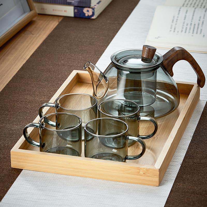 围炉煮茶壶炉子耐高温玻璃茶具蒸花茶套H装专用泡茶壶家用烧水单