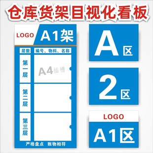 仓库货架目视化看板库房区号牌y物料定位导视牌出入记录标识牌订