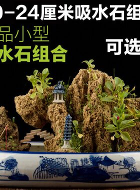 天然吸水石假山盆景石上水石奇石组合镇宅石鱼缸造景原石头包邮