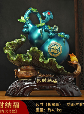 招财纳福葫芦白菜摆o件聚宝盆中式客厅玄关电视柜装饰乔迁开业礼