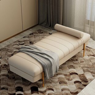 轻奢床意脚踏试榻衣金属衣帽间换鞋 长条凳沙发凳卧室床尾凳简约式