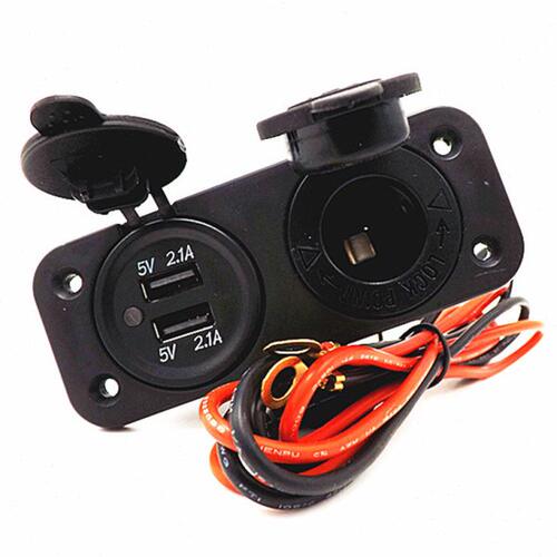 车载改装母座12V-90V宽电压USB车充母座点烟器座汽车打孔安装插座