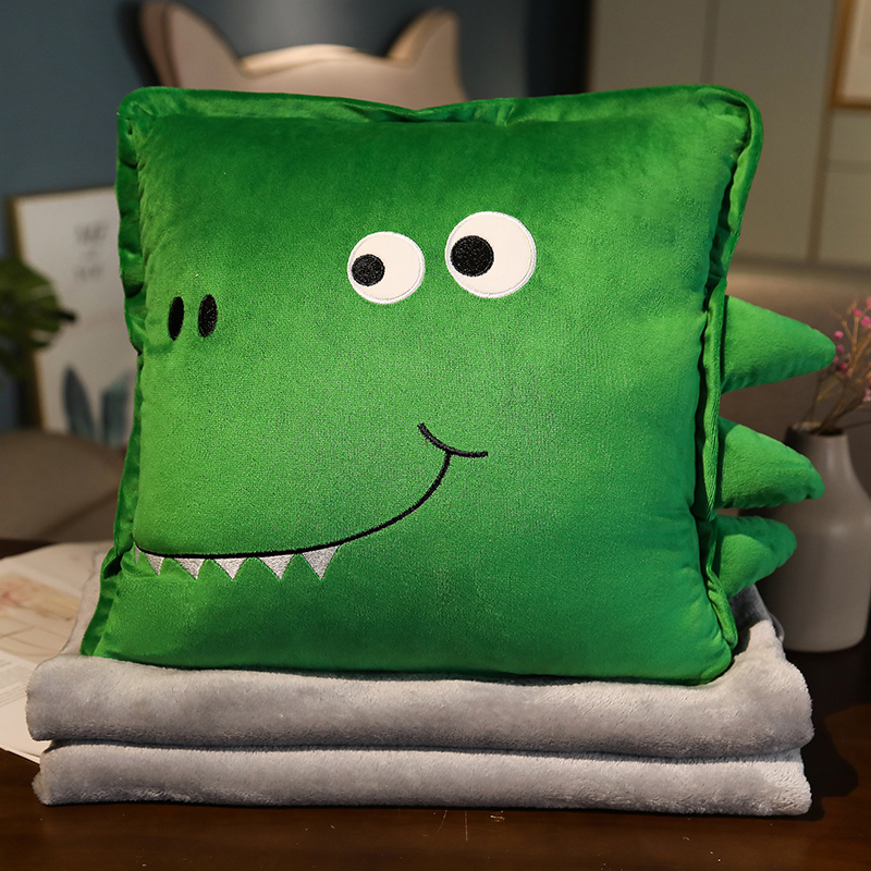 抱枕被子两用办公室午睡觉小枕头珊瑚绒毯子汽车内V靠枕三合一神