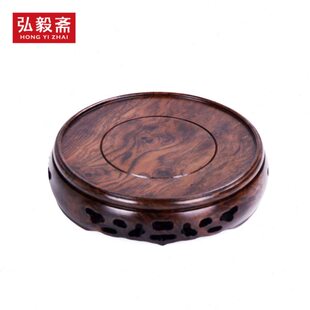盘香底座檀香炉摆件炉工艺品实木 底座佛具方圆形仿古香炉弘毅斋