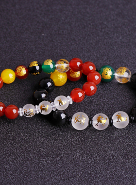 2024年五路财神生肖虎马狗三z合贵人属狗北斗三奇保岁手链男女礼