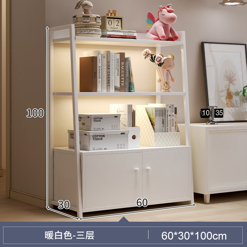 置物架落地电视柜旁书架客v厅展示柜靠墙收纳储物柜子铁艺防尘书