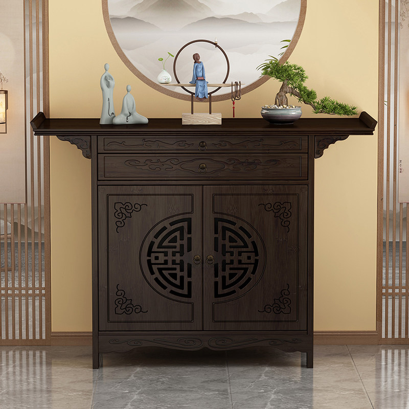 新中式玄关桌子靠墙入户玄关柜正对门现代简约条案V供桌端景台窄