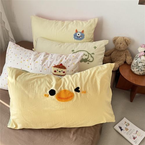 【宝藏 组合枕套系列】毛巾绣可爱小怪兽学生宿舍R枕套一只48*74