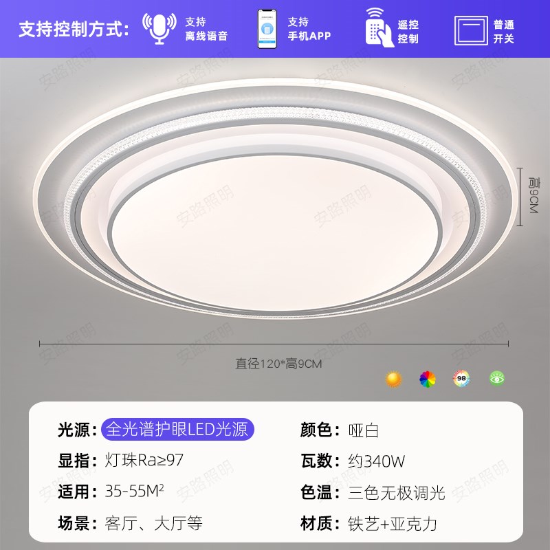 客厅灯 圆形大尺寸m120CM大灯简约现代超亮新款大厅吸顶灯中山灯