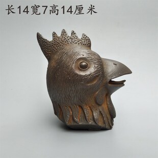 铁器公鸡摆件铸铁元宝财字鸡一毛不拔招财聚财家居V门厅铁公鸡装