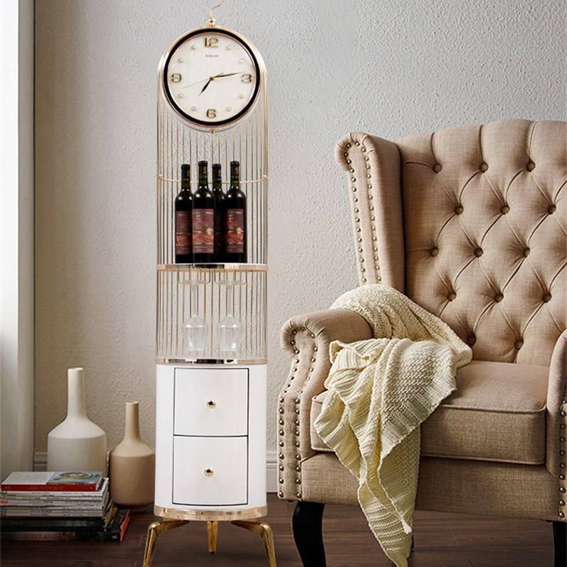现代轻奢落地钟客l厅角柜电视柜旁边摆件时钟家用时尚个性座钟立