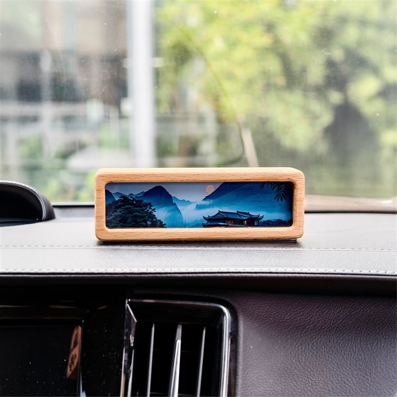 原创实木车载书法摆台汽q车中控台诗词摆件创意名言格言框定制礼