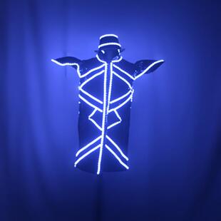 万圣节酒吧传酒上酒发光服装服务生衣服气氛道具演出衣服手套帽子