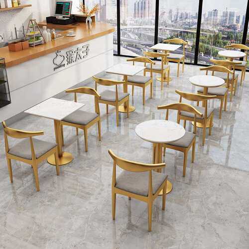 简约现代铁艺售楼部大理石洽桌奶茶店休闲桌椅组合餐桌商用甜品店