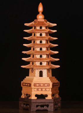 桃木卧室七层书房23文昌塔摆件30/米厘原木清漆书桌雕刻文昌塔高