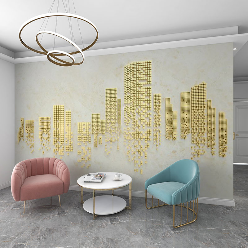 墙纸定制3d立体法式复古城市建筑背景墙K壁纸客厅壁布卧室墙布壁