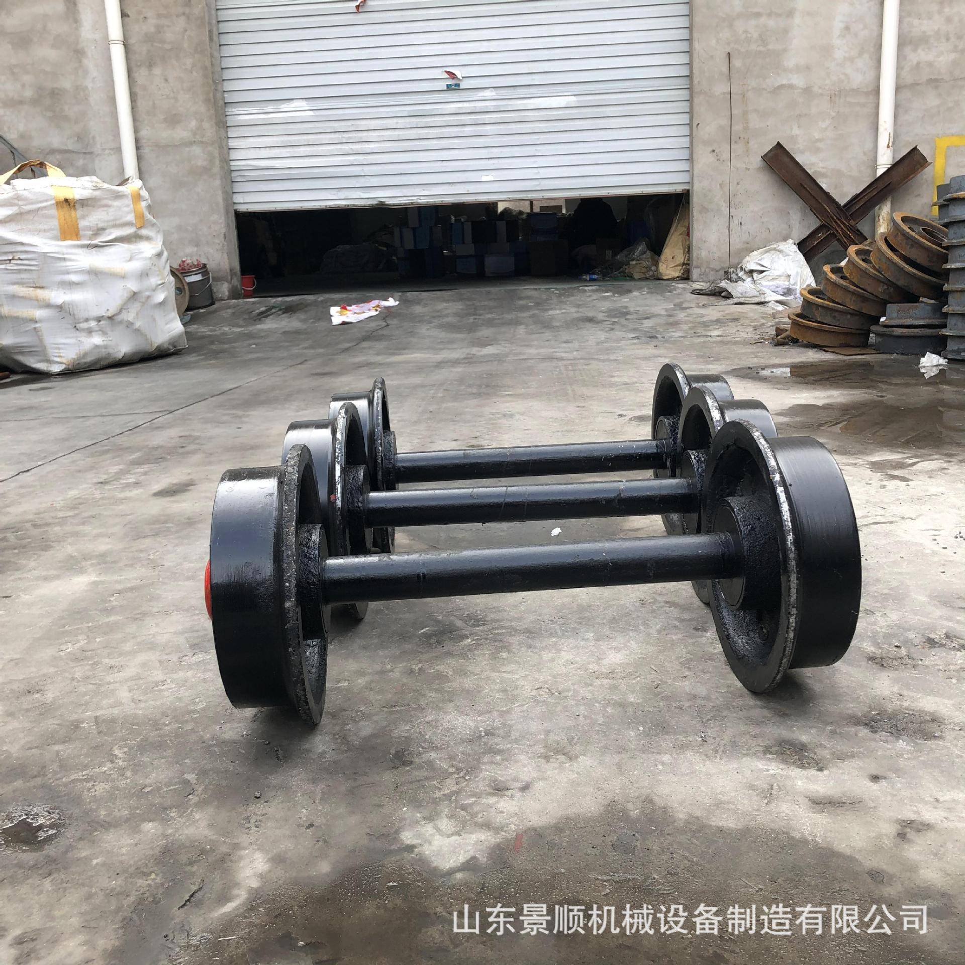 煤矿用铸钢矿车轮实心空心固定式轨道轮300平板车矿车轮对厂家