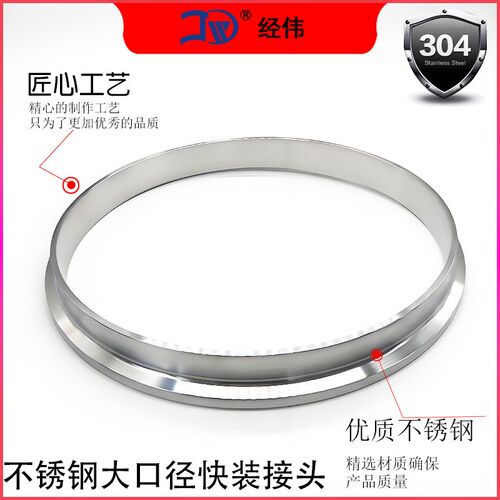 304波纹管快装接头卡箍式不锈钢管快速法兰座TC端头大管径204杯口