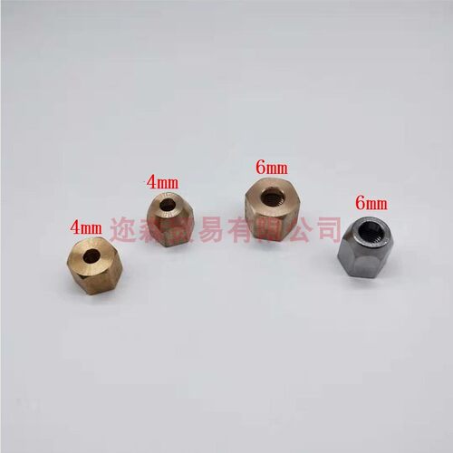 加厚铜螺帽内丝M8x1 M10x1铜管卡套式锁紧螺母六角螺母铜接头配件