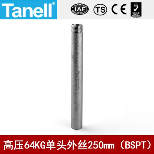 单头管外丝BSPT250长64KG高压管件Sch40焊接304316L天佑管业11643