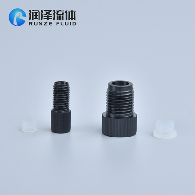 快拧接头 大孔径PEEK倒锥接头耐温耐腐蚀色谱仪配套管刃环压环
