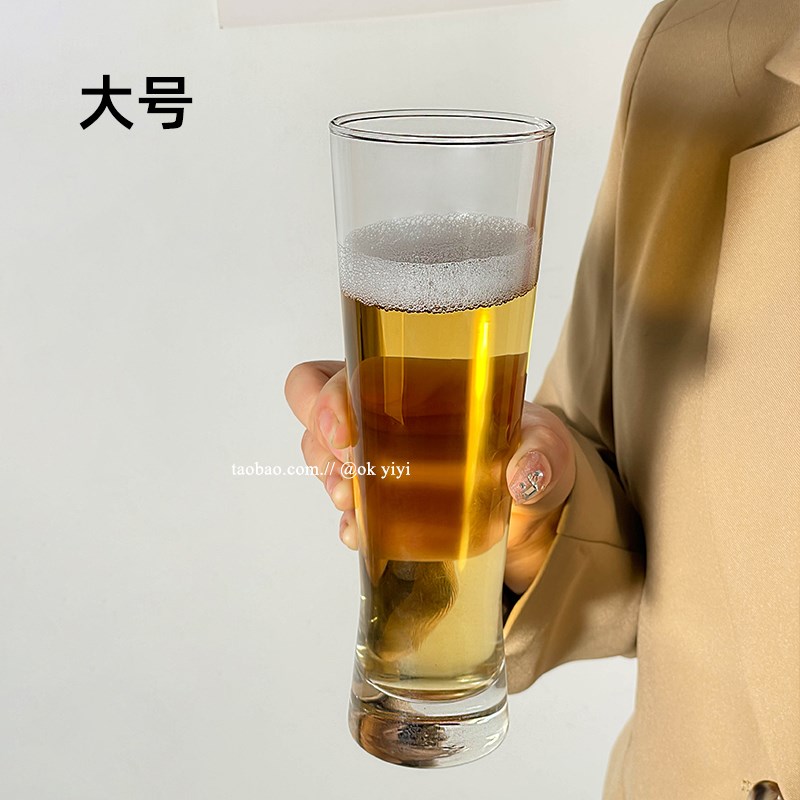 网红精酿啤酒杯家用大容量500yml加厚玻璃扎啤杯餐厅酒吧专用酒杯