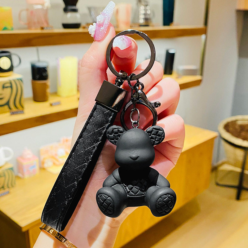 精致卡通皮革绳格纹坐姿熊创意汽车钥匙扣书包挂件情侣小礼品批发,节庆用品/礼品,创意/设计玩具,淘宝优惠券,粉丝福利购,淘宝优惠卷