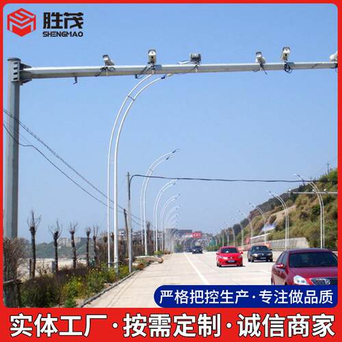 单柱式单悬臂F杆 安全标示牌立柱路灯厂家交通标志牌高杆