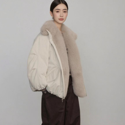 狐狸皮草毛领外套女保暖时尚高级