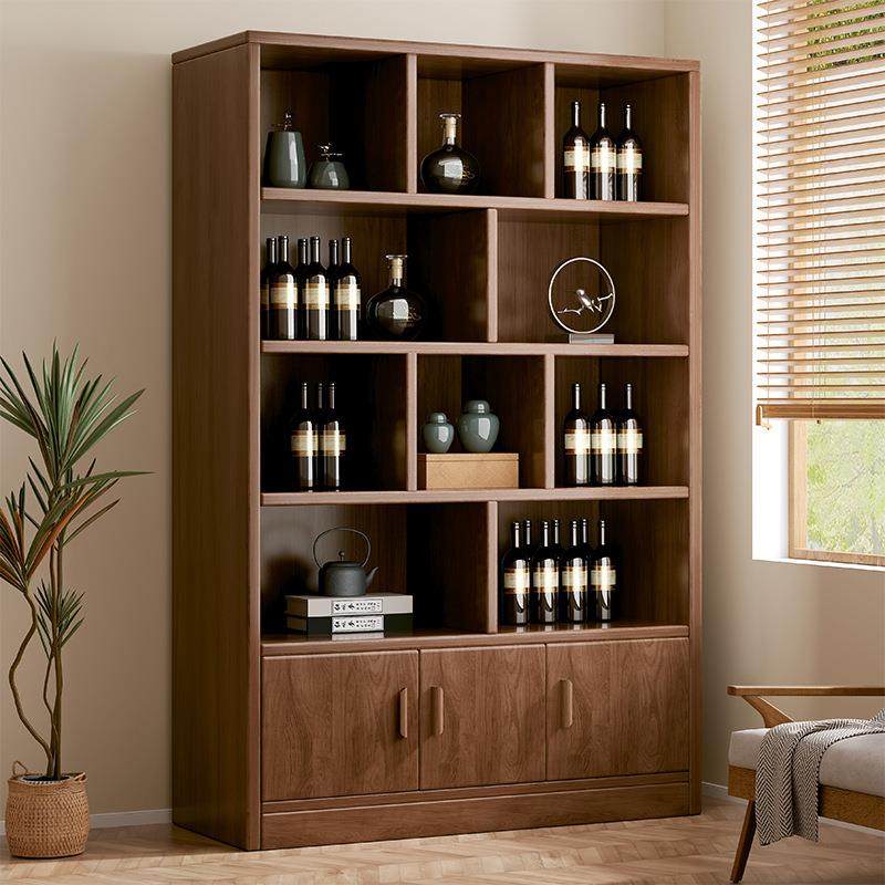 博古架实木中式茶柜置物架茶叶展示柜隔断多宝阁客厅摆件装饰架p^