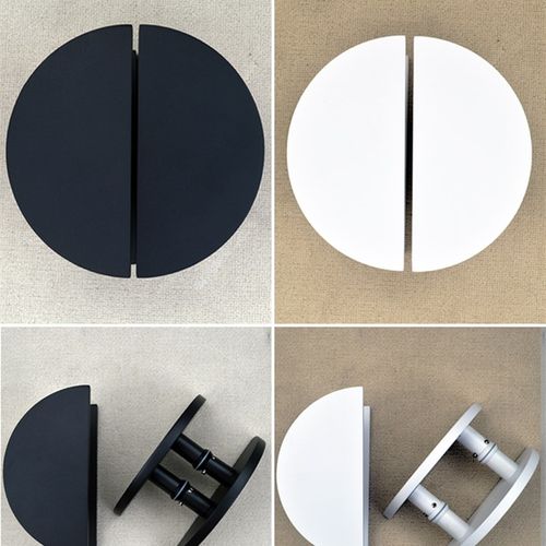 大门半圆拉手极h简拉丝光面玻璃门把手定制logo包厢木门酒店门扶