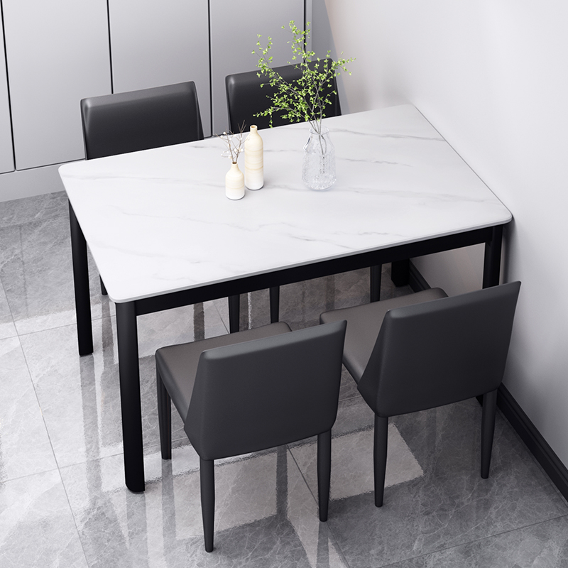 轻奢岩板餐桌椅现代简约家用小户型意式餐厅饭桌U长方形吃饭桌子