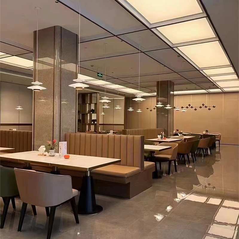 主题餐厅茶楼卡座沙发餐桌商用轻奢风餐饮店咖啡厅靠背墙沙发桌椅