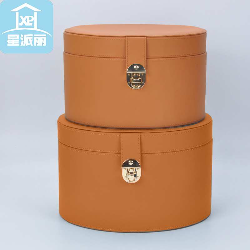 北欧简约样板房圆筒收纳盒装饰储物盒软装家居饰品装饰摆件收纳桶