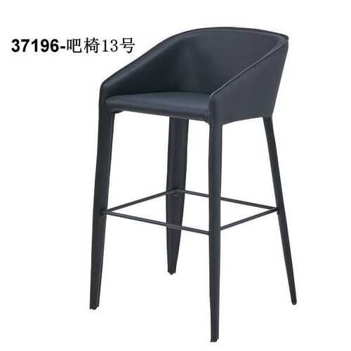 销售酒吧椅皮椅现代简约轻奢马鞍皮+碳素钢37196-吧椅13号