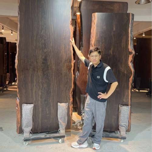 黑檀实木大板茶桌茶台新中式办公桌茶几奥坎茶桌原木整板桌黑金檀