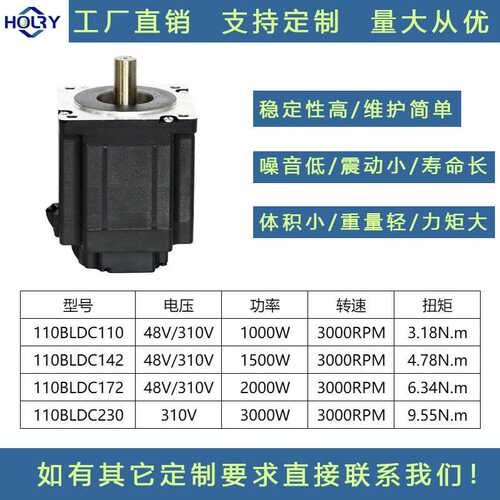 浩瑞110BLDC直流无刷电机48V310V3000转1000w/1500W/2000W/3000W