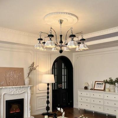 法式复古新款陶瓷吊灯氛围感中古风客厅大灯南洋风欧式餐厅灯吊灯