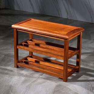多层鞋架柜花梨木全纯实木中式榫卯可坐家用门口小鞋柜换鞋凳