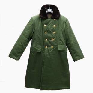 民政救灾长款棉大衣绿色棉花站岗防寒服男女通用冬季工作服