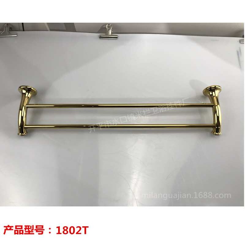 金色水晶双杆毛巾杆 浴室双杆毛巾架 钻石头双杆毛巾架