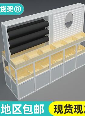 饰品店耳环耳钉展示架中岛柜三层流水台精品店发箍发夹展示架双面