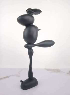 现代黑色金属艺术摆件客厅电视柜家居装饰品摆设北欧创意人物软装