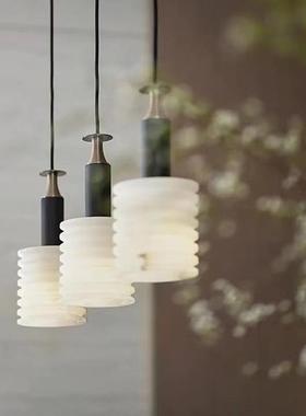 新中式西班牙天然云石吊灯餐厅吧台背景墙卧室床头单头全铜小吊灯