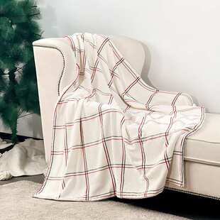 2024新款圣诞毯子红色沙发盖毯办公室午休毛毯冬季厚款加厚沙发毯