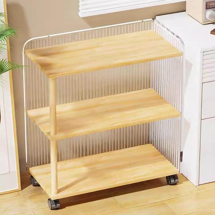 书桌旁书架学生文具整理架带轮多层简易储物柜杂物架收纳架子