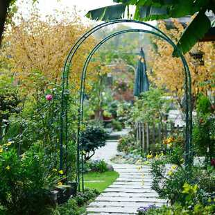 16管青雘色拱门花架不锈钢脚管铁线莲月季简易拼接户外铁艺爬藤架