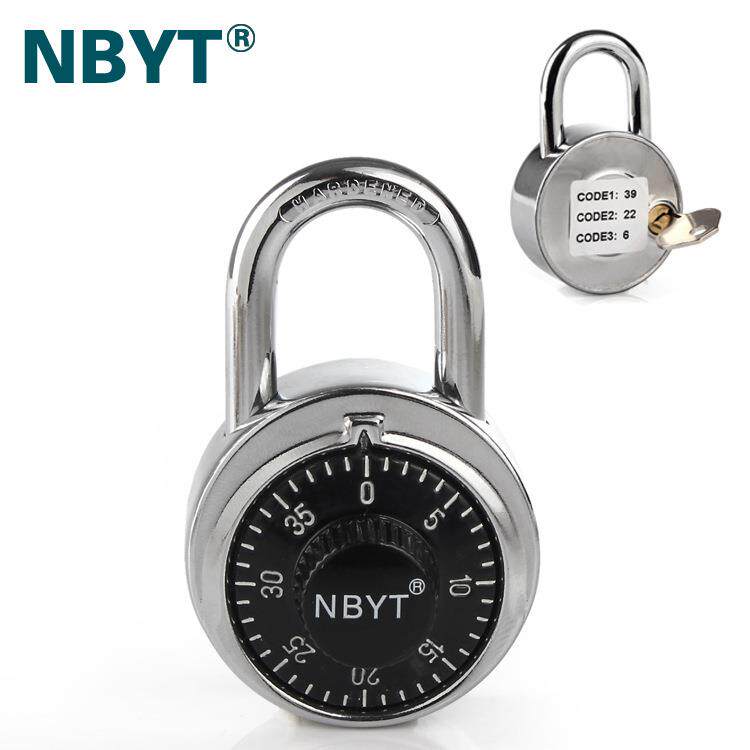 NBYT密码锁挂锁柜子门保险柜大门转盘式密码锁钥匙锁双开锁B02