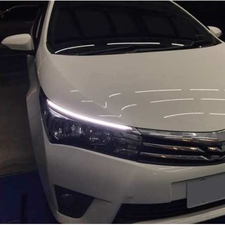 适用于14-18丰田新卡罗拉日行灯 大灯总成灯眉改装led日间行