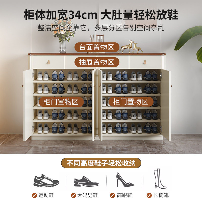 烤漆鞋柜2024家用客厅靠墙收纳柜入户大容量家门口玄关柜哑光环保